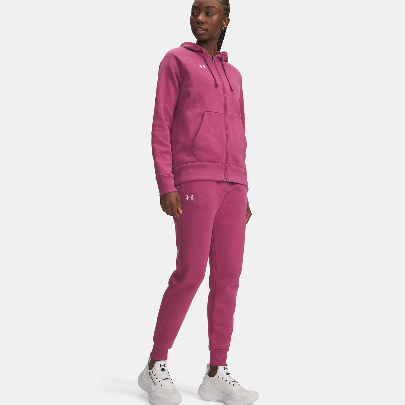 Pantalon de jogging UA Rival Fleece pour femme Under Armour Fuchsia 3/3