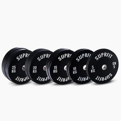 Suprfit Econ Bumper Plate White Logo Set 150 kg