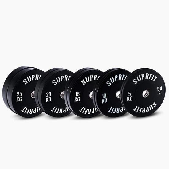 Suprfit Econ Bumper Plate White Logo Set 150 kg