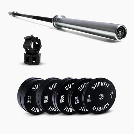 Suprfit Econ White Logo Weightlifting Sets - Princess Bar Black