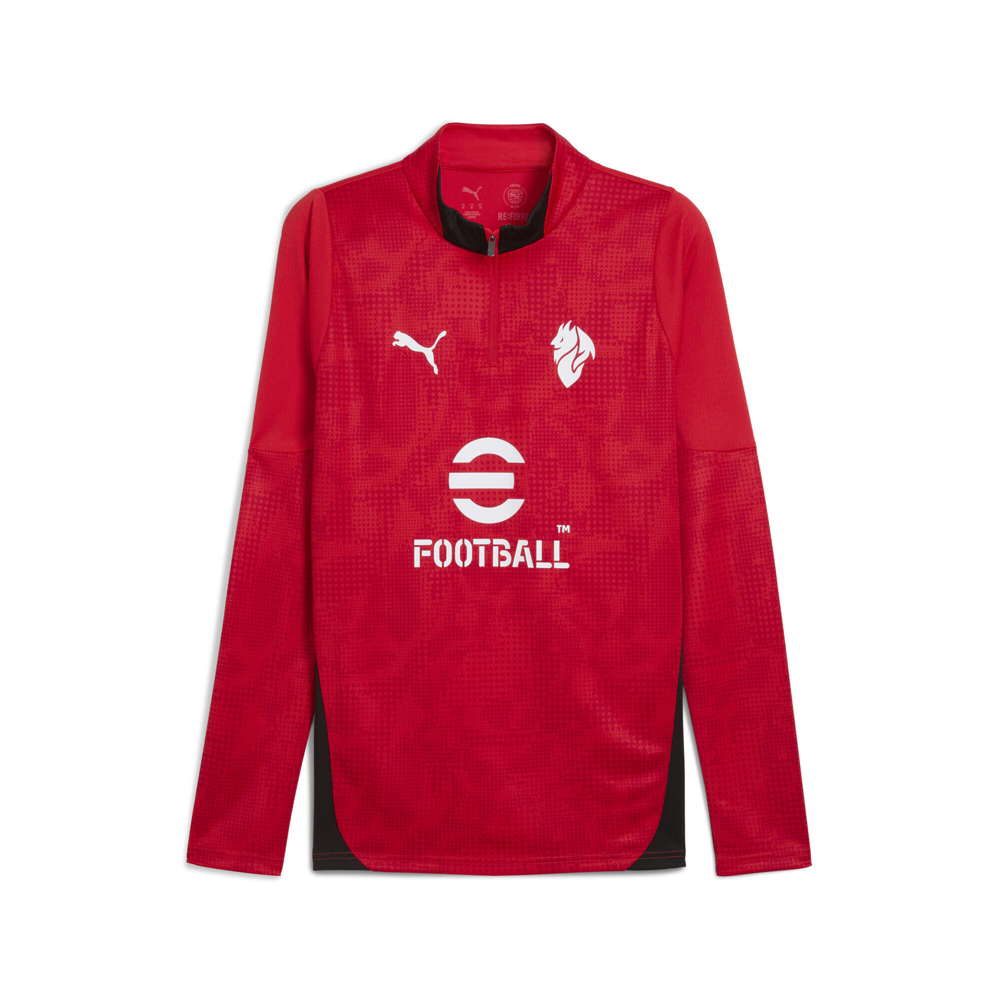 Puma - Haut D'Entraînement À Col Zippé 25/26 Ac milan Homme Puma - T-shirt Manches Courtes - Noir|rouge - Decathlon