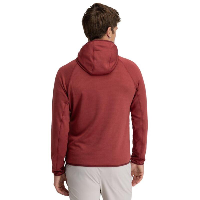 Męska lekka trekkingowa kurtka polarowa z kapturem Siroko Stride Maroon