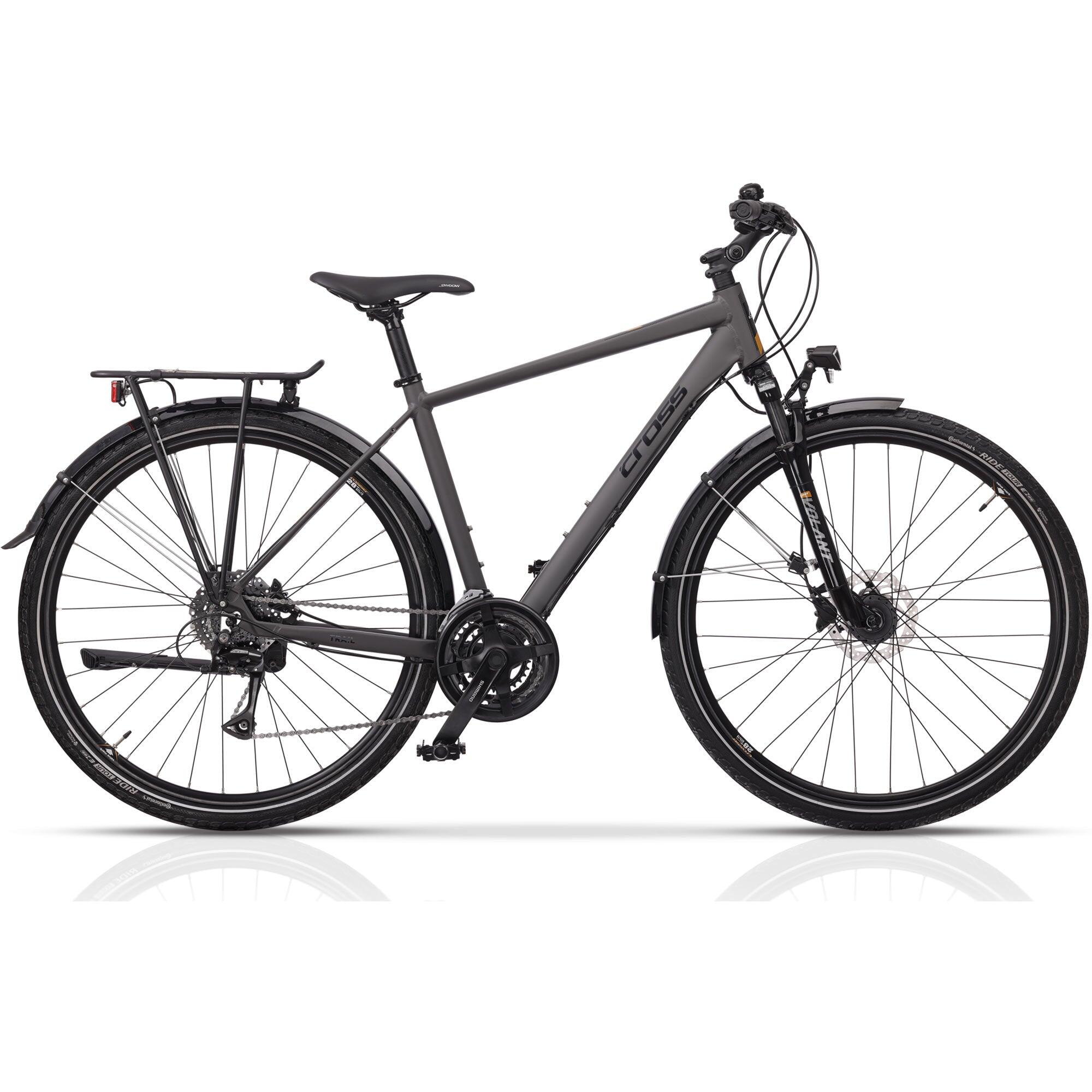 Airtracks - 28" Vélo De Trekking Homme Trail 4.0 Shimano Acera Rd-m360 Sgsl 24-vitesses - Vélo De Voyage - Noir - 55 Cm - Decathlon