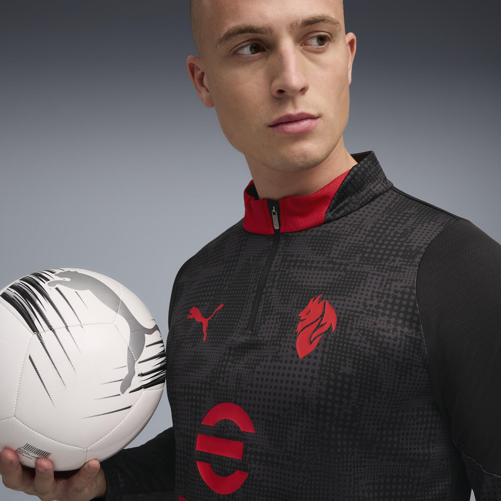 Maglia da allenamento con zip corta AC Milan 25/26 da uomo PUMA 3/7
