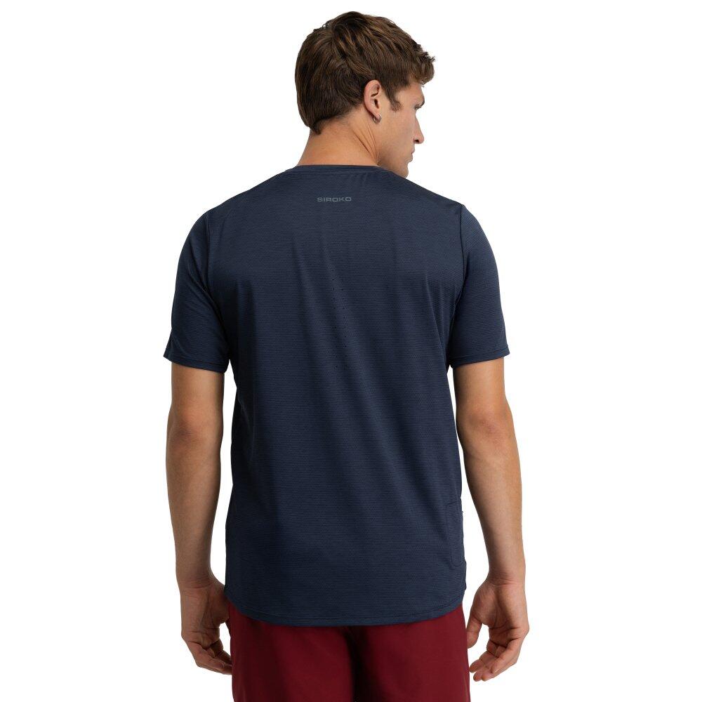 Heren wandel T-shirt met korte mouwen Trekking Siroko Scout Marine
