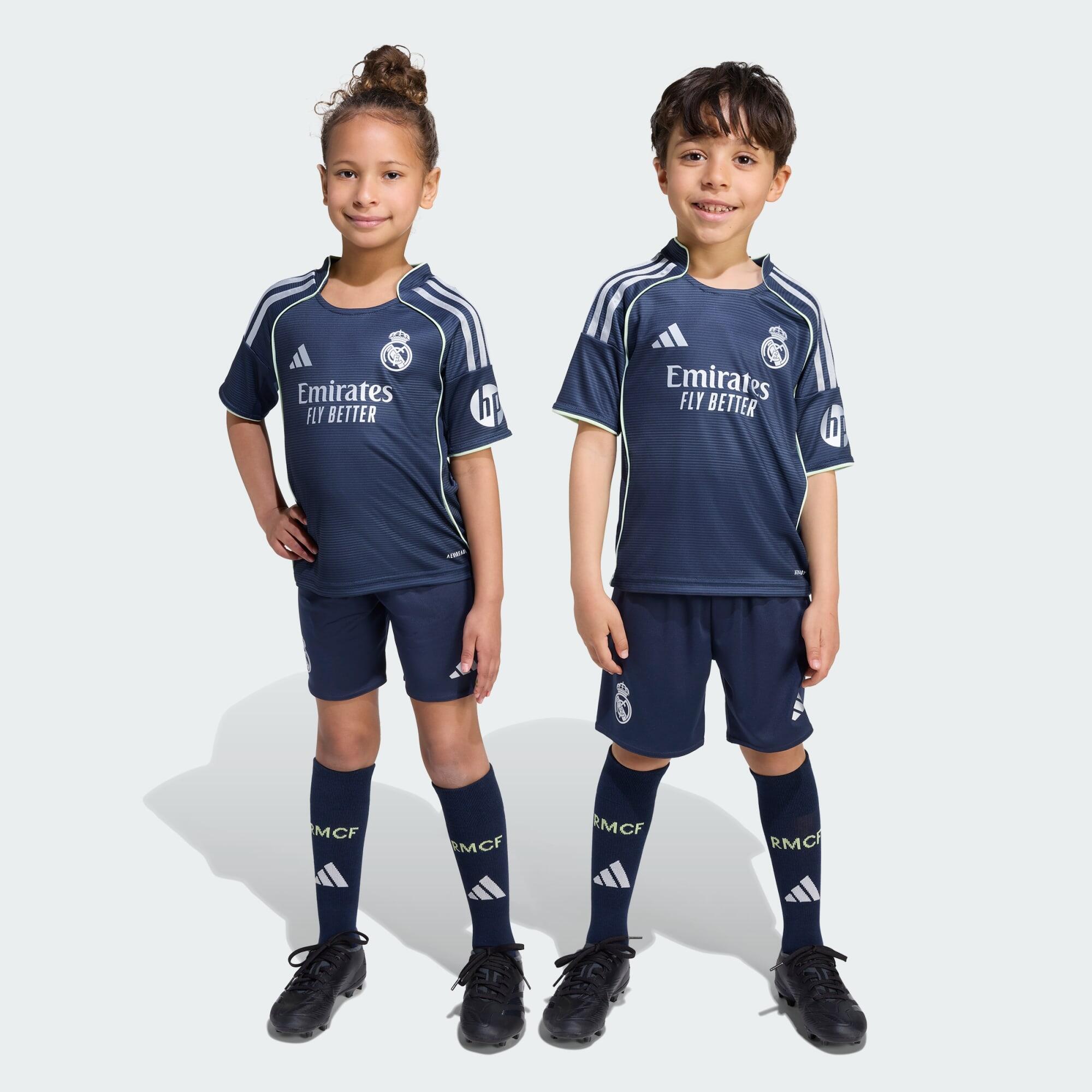 Adidas - Mini Kit Extérieur Real Madrid 25/26 Enfants - Maillot Manches Courtes - Bleu - Decathlon