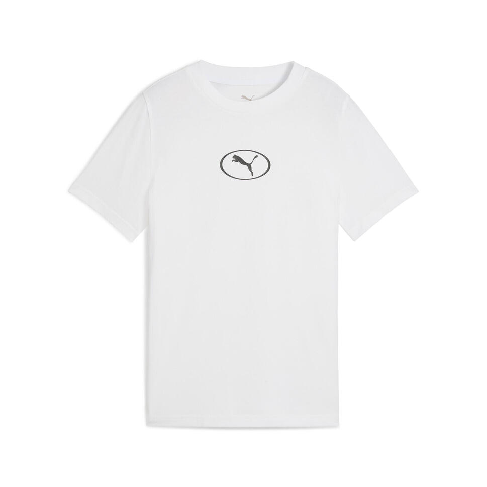 Młodzieżowa koszulka PUMA Sport z prążkowanym kołnierzem PUMA White