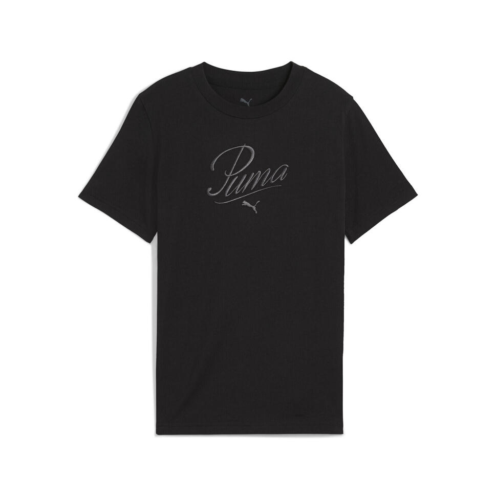 Młodzieżowa koszulka Essentials Script PUMA Black