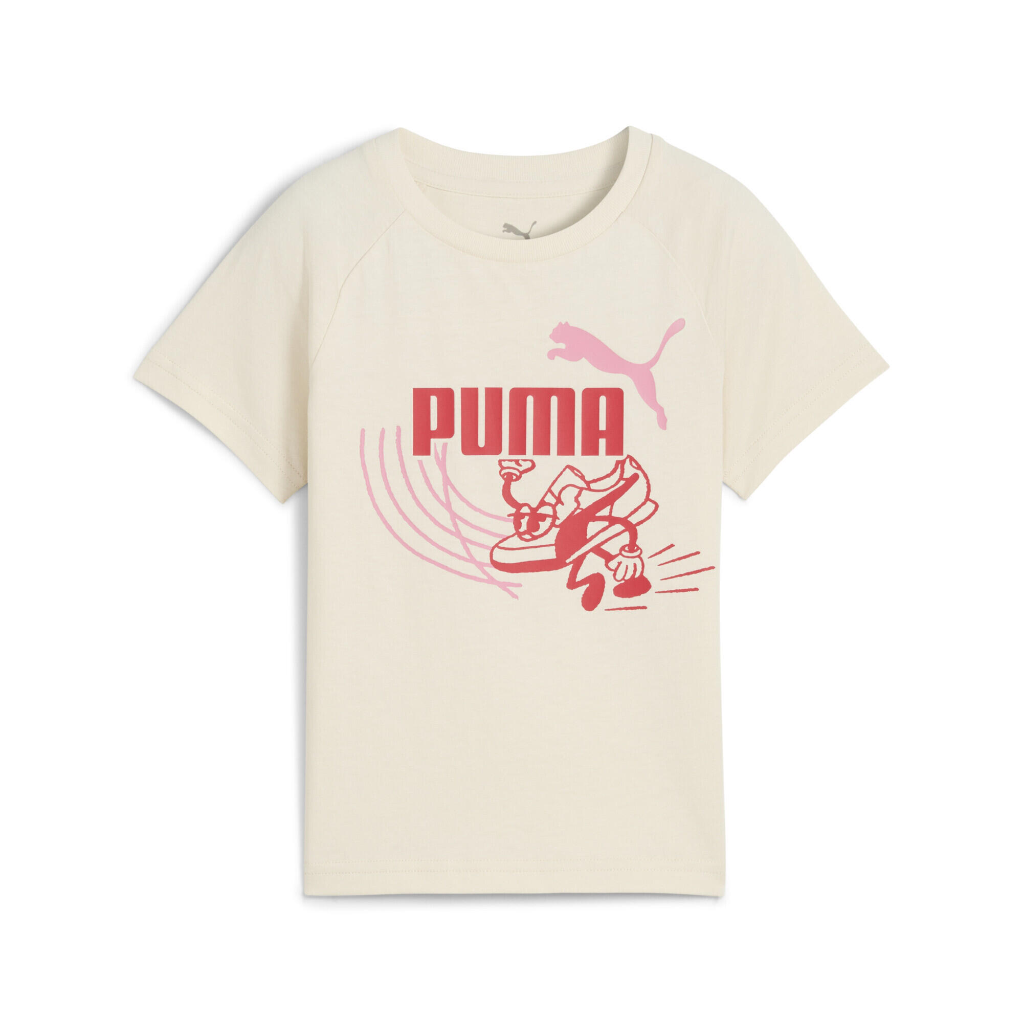 Puma - T-shirt Little Runners Enfant Puma - T-shirt Manches Courtes - Beige|blanc - Decathlon