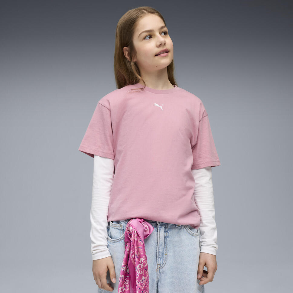 Młodzieżowa koszulka Essentials Boxy PUMA Pink Fruit