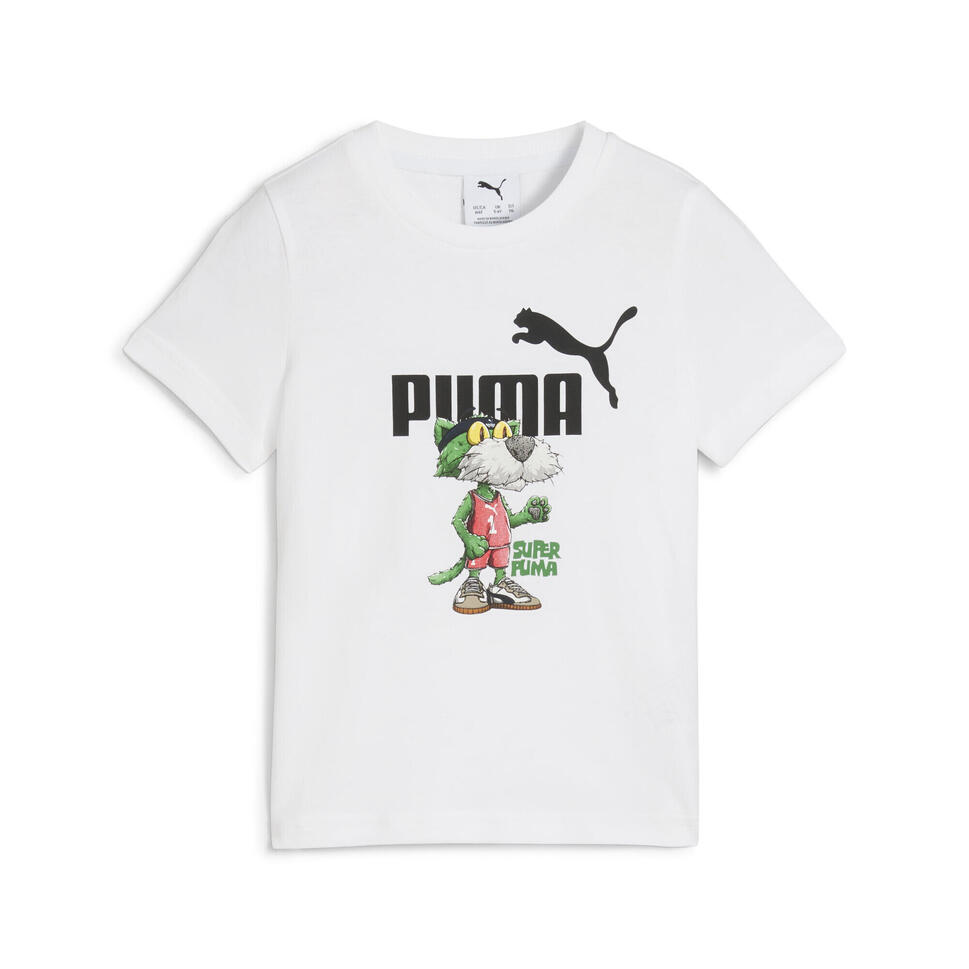 Dziecięca koszulka Super PUMA z grafiką PUMA White