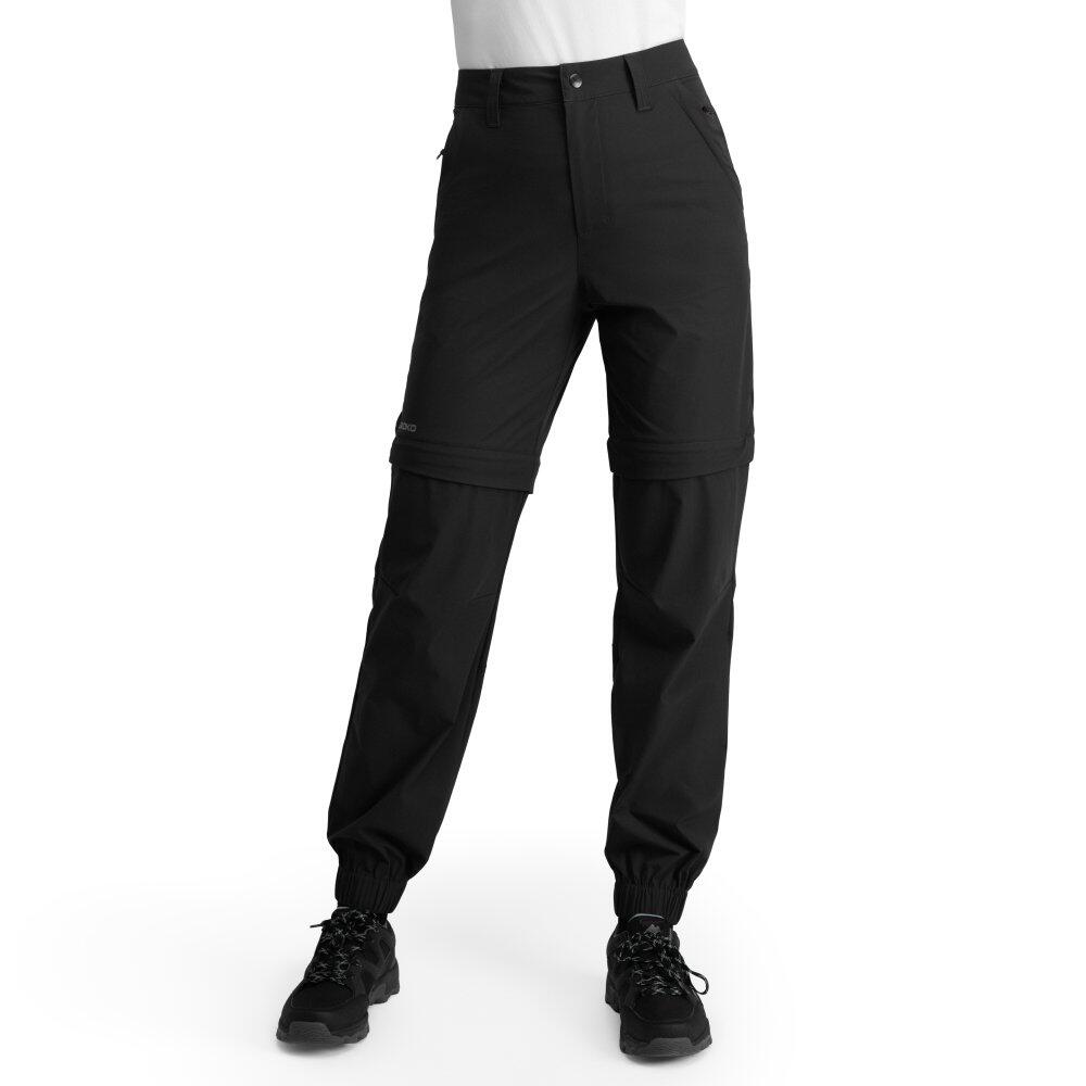 Calças de caminhada convertíveis para mulher mistral black preto