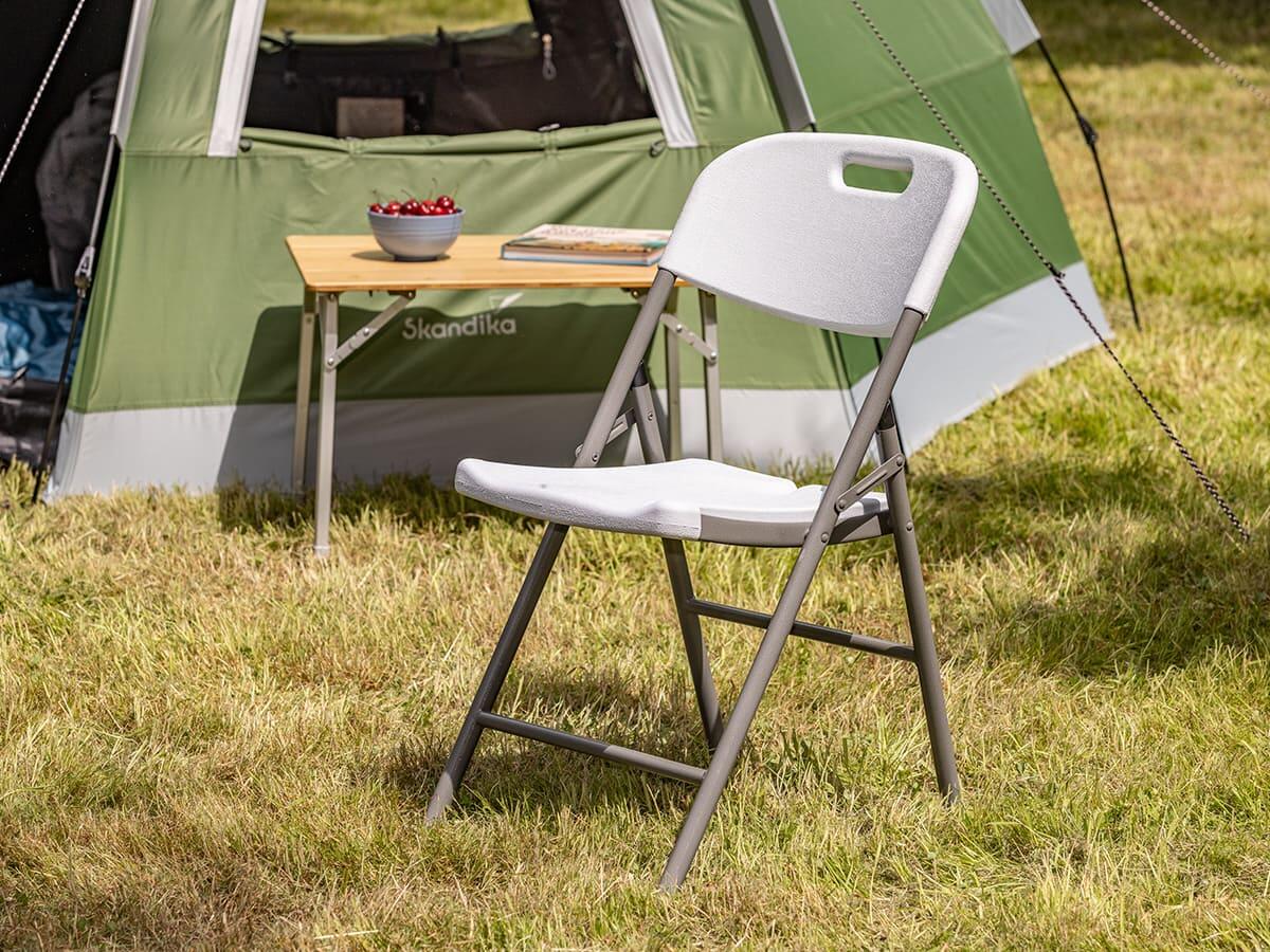Sedia pieghevole Masi - Set da 2 in bianco - Altezza seduta 45 cm - Leggera 6/7