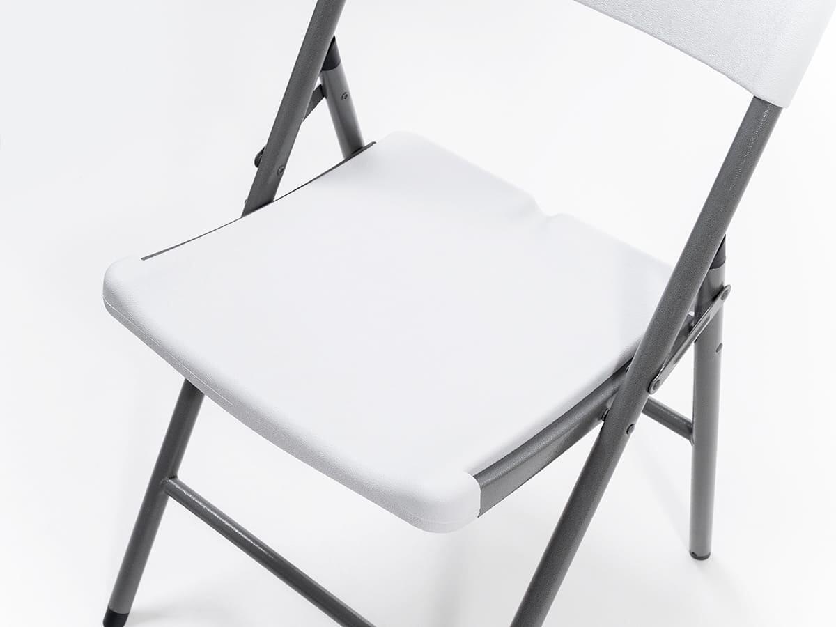 Sedia pieghevole Masi - Set da 2 in bianco - Altezza seduta 45 cm - Leggera 4/7
