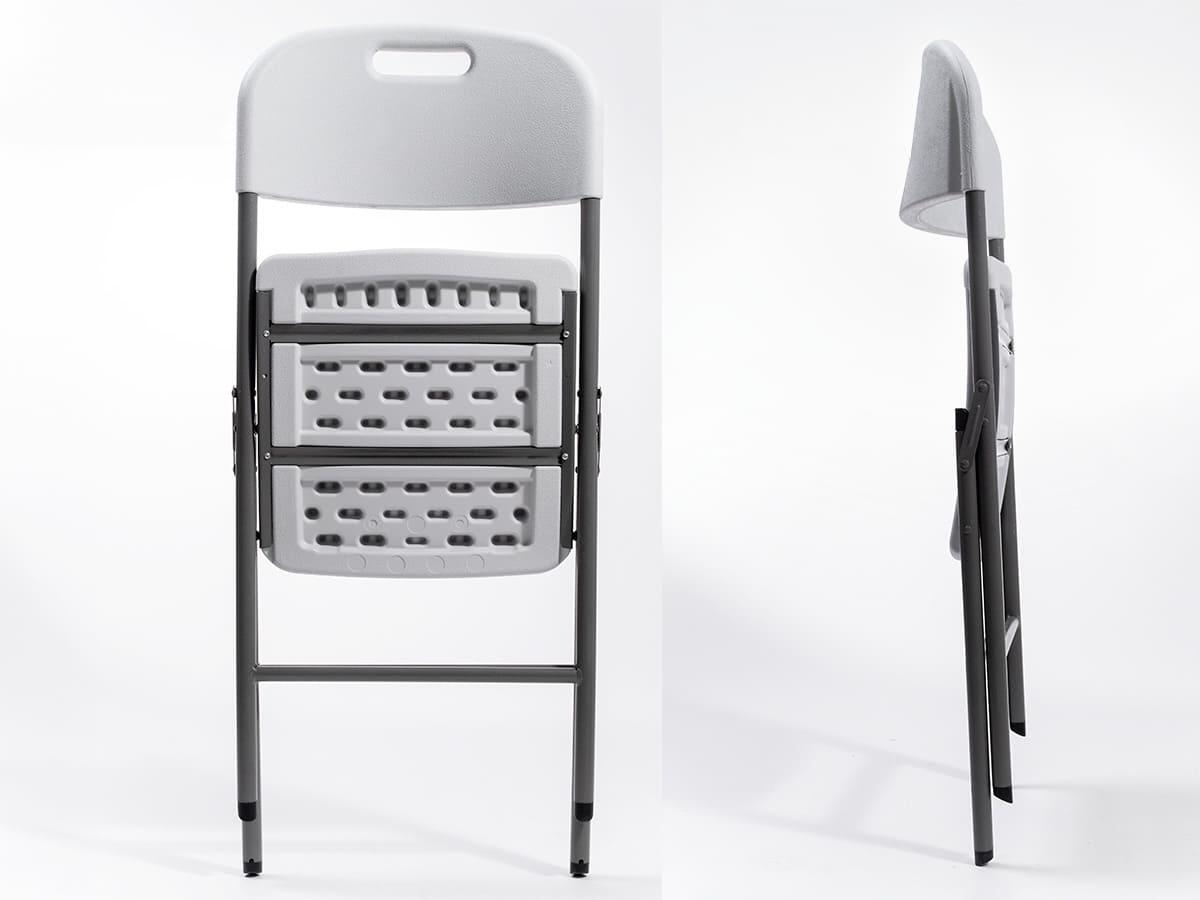Sedia pieghevole Masi - Set da 2 in bianco - Altezza seduta 45 cm - Leggera 7/7