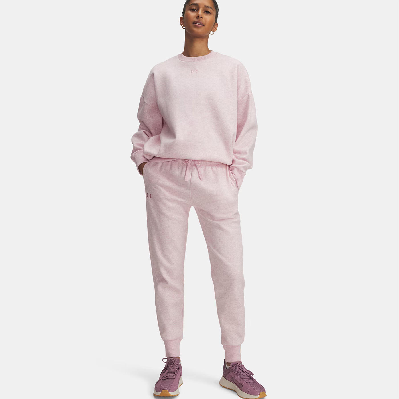 Pantalon de jogging UA Rival Fleece pour femme Under Armour Rose pâle 3/3