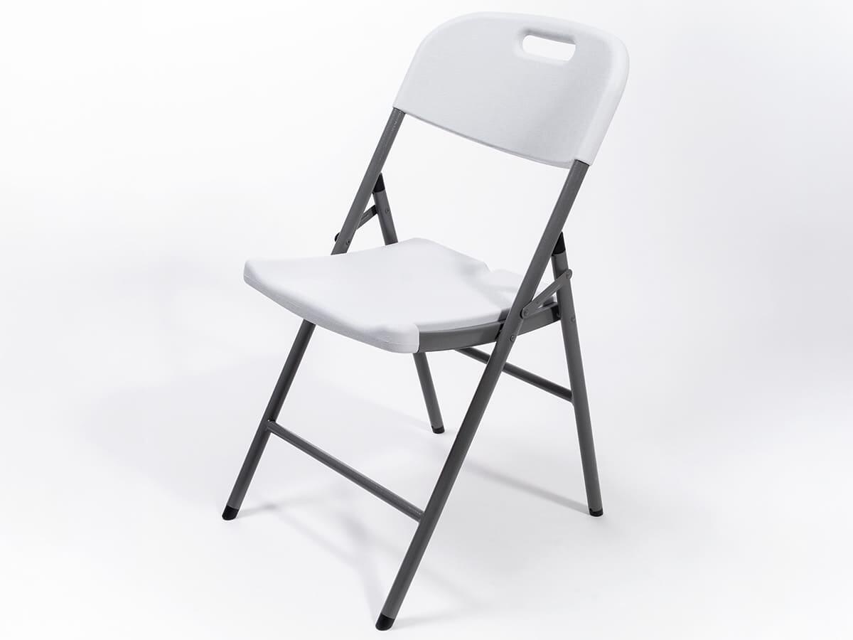 Sedia pieghevole Masi - Set da 2 in bianco - Altezza seduta 45 cm - Leggera 3/7