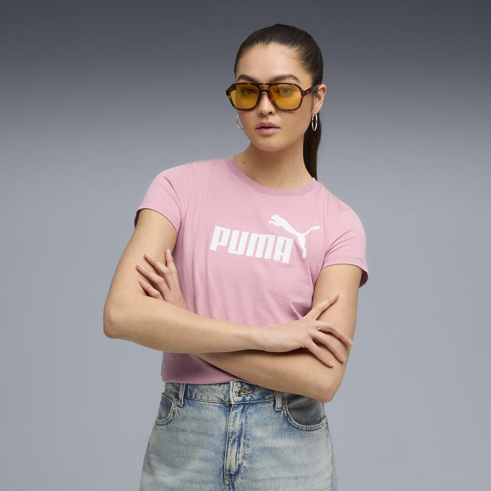 Damska koszulka z logo ESS No. 1 PUMA Poised Pink