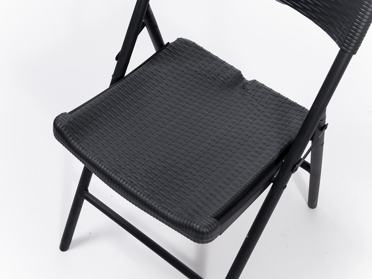 Sedia pieghevole Masi - Set da 4 in rattan nero - Altezza seduta 45 cm - Leggera 5/7