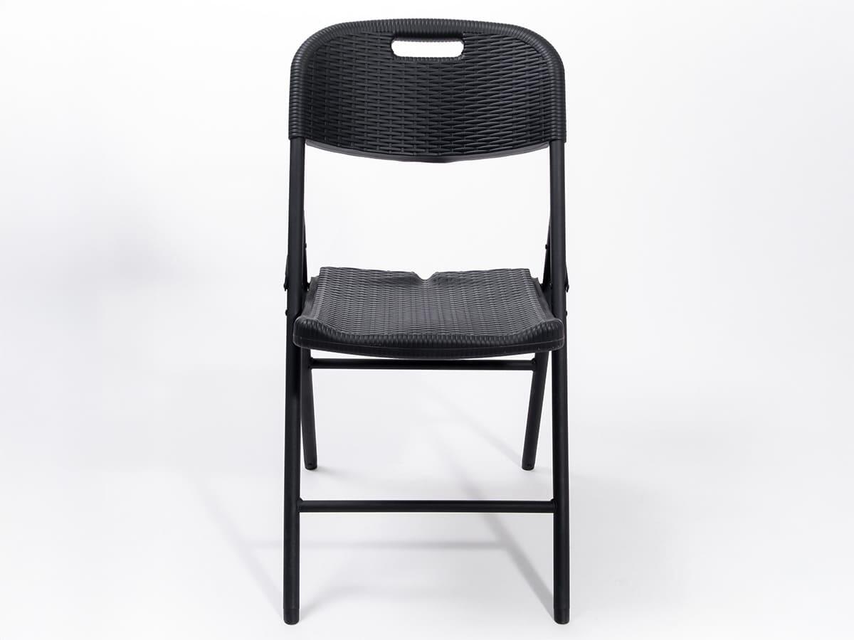 Sedia pieghevole Masi - Set da 4 in rattan nero - Altezza seduta 45 cm - Leggera 2/7