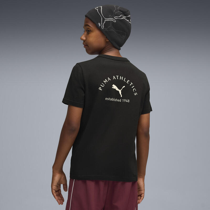 Tricou fitness copii mânecă scurtă, imprimeu Class Graphic, negru PUMA
