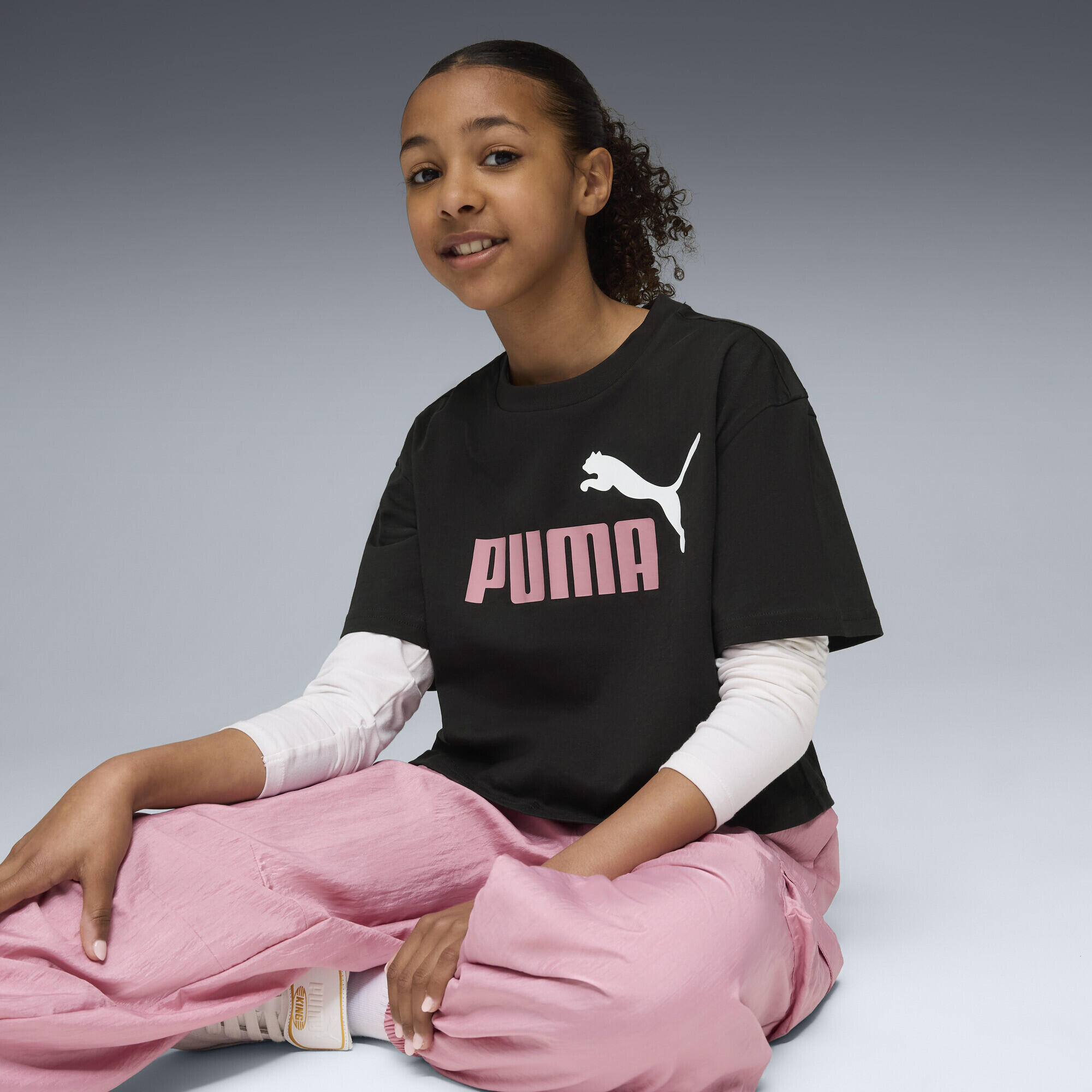 T-shirt fitness infantil curta manga curta Essentials 2 Colour No. 1 Puma Logo 2/7