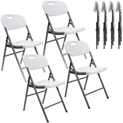 Lot de 4 Chaises pliantes de camping Masi - résistante aux intempéries - légère