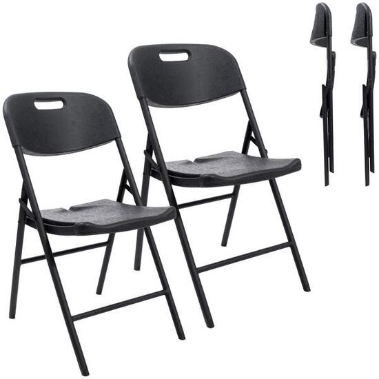Lot de 2 Chaises pliantes de camping Masi - résistante aux intempéries - légère
