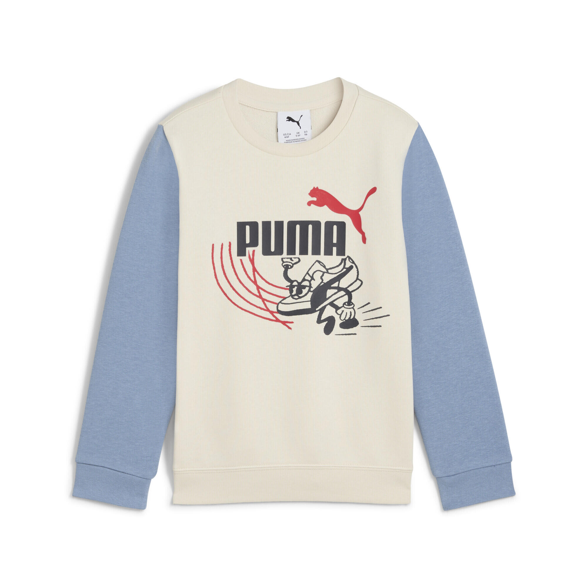Puma - Sweat Ras Du Cou Little Runners Enfant Puma - Manche Amincissante - Beige|blanc -  3 À 4 Ans - Decathlon