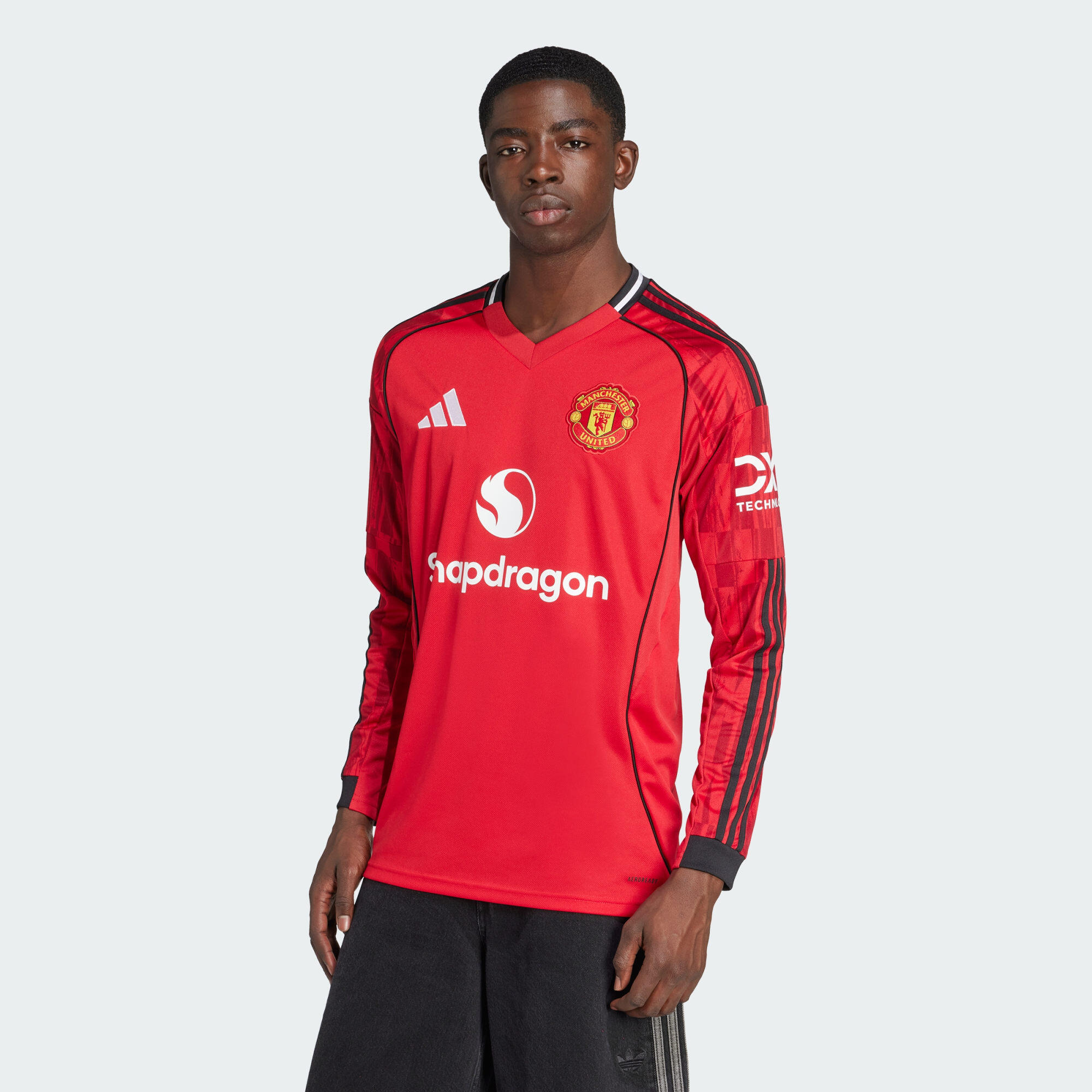 Adidas - Maillot Manchester United 25/26 Long Sleeve Domicile - Maillot Manches Longues - Rouge - Decathlon