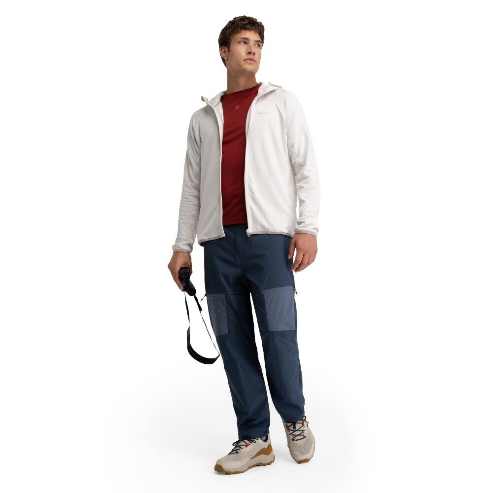 Veste polaire légère à capuche randonnée homme Stride Stone Beige 3/6