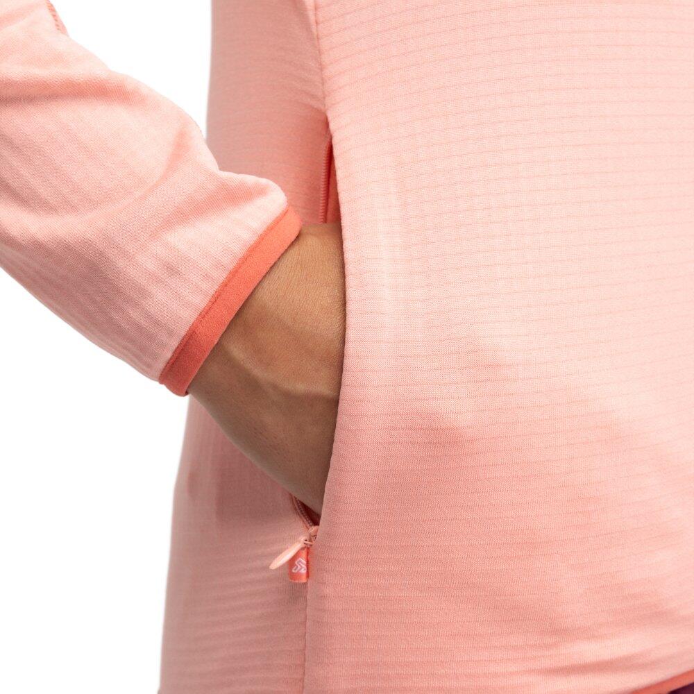 Women Hiking 's lightweight hooded fleece jacket Ember Pink Pink 4/6
