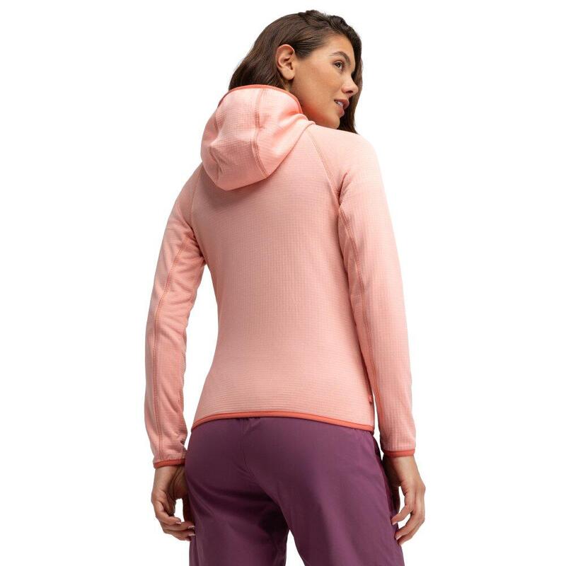 Jachetă fleece cu glugă pentru ușoare pentru femei Ember Pink Roz