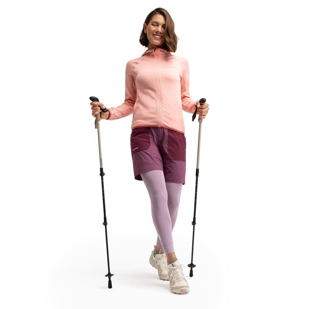 Women Hiking 's lightweight hooded fleece jacket Ember Pink Pink 3/6