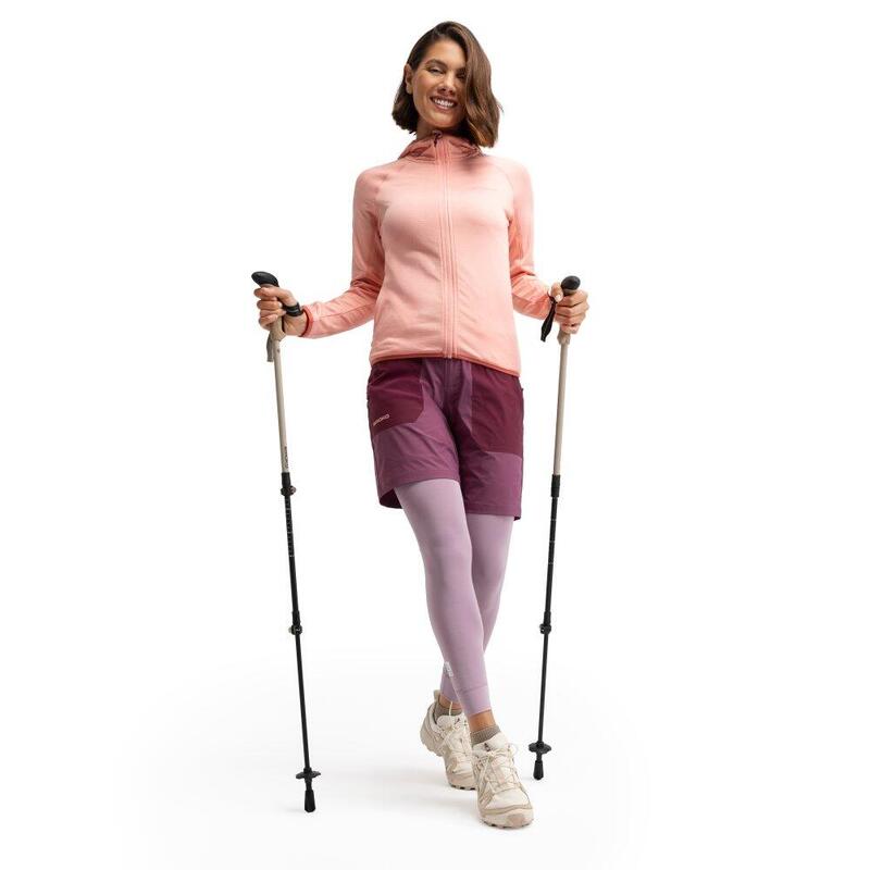 Jachetă fleece cu glugă pentru ușoare pentru femei Ember Pink Roz