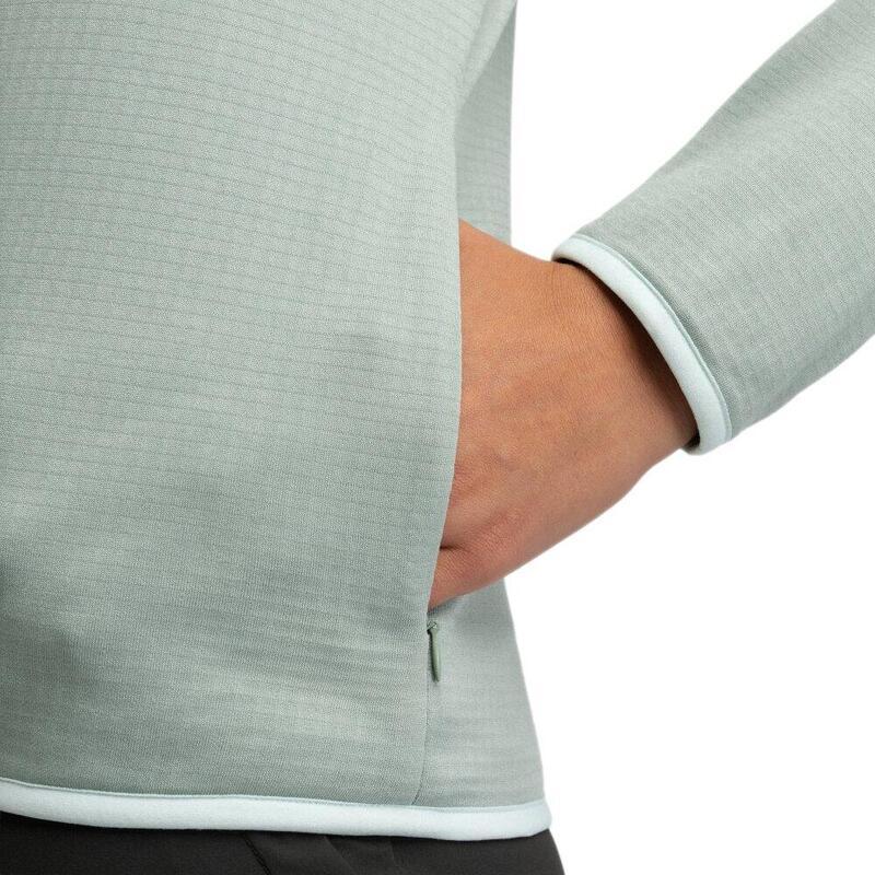 Jachetă fleece cu glugă pentru ușoare pentru femei Ember Green Verde