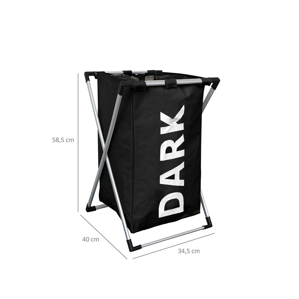 Panier à linge noir - 1 compartiment - Pliable 4/7