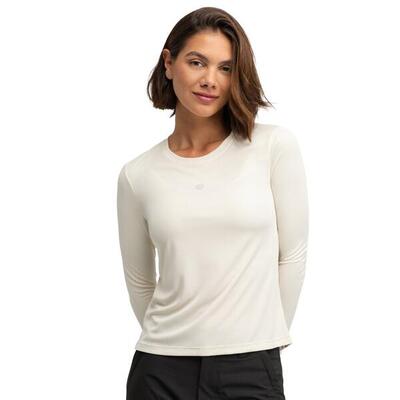 Damen Wandern langärmeliges wander-t-shirt für Wander Sand Beige