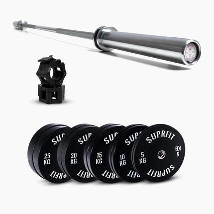Suprfit Econ White Logo Weightlifting Sets - Princess Bar Chrome