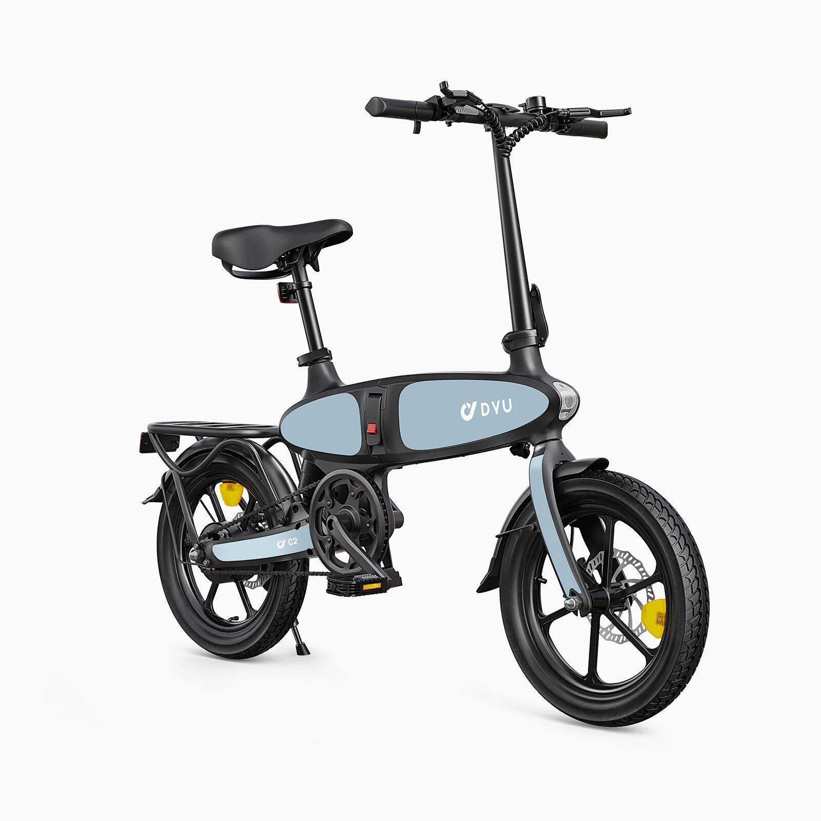 DYU Bicicleta Elétrica Dobrável DYU C2 16 Polegadas 48V 7.5AH Bateria