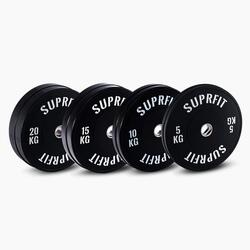 Suprfit Econ Bumper Plate White Logo Set 100 kg