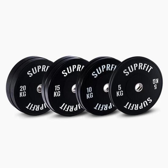 Suprfit Econ Bumper Plate White Logo Set 100 kg