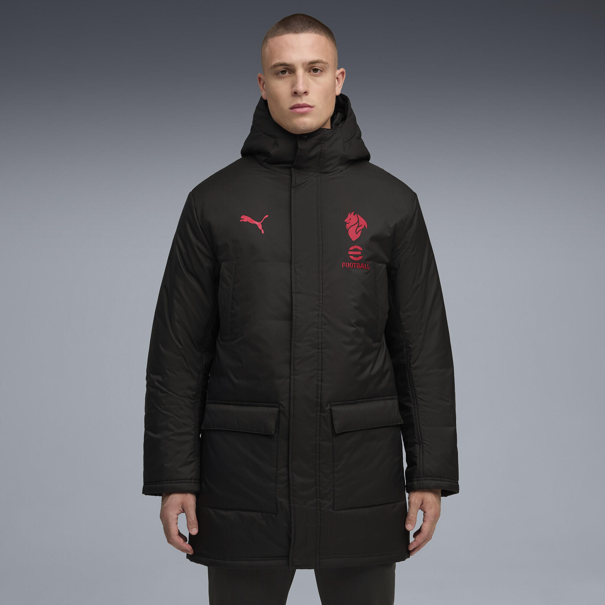 PUMA Giacca invernale da allenamento AC Milan da uomo PUMA Black For All Time Red