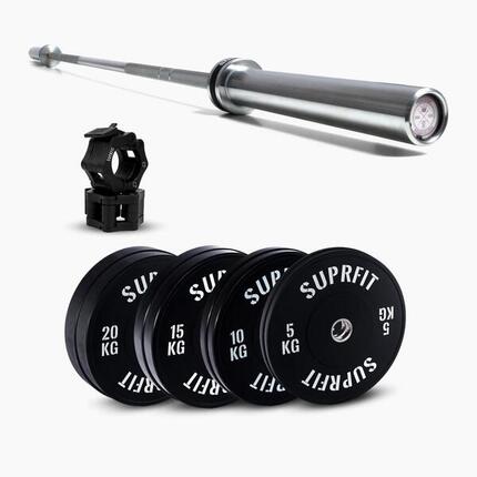 Suprfit Econ White Logo Weightlifting Sets - Princess Bar Chrome