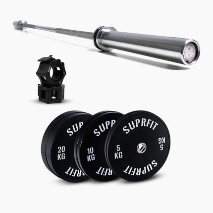 Suprfit Econ White Logo Weightlifting Sets - Princess Bar Chrome