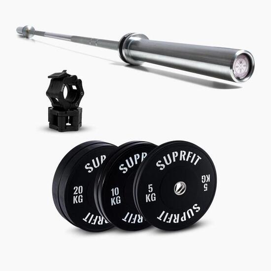 Suprfit Econ White Logo Weightlifting Sets - Princess Bar Chrome