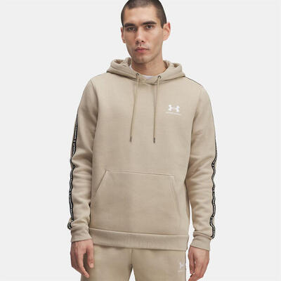 Ua icon fleece herensweater met capuchon en gelabelde banden