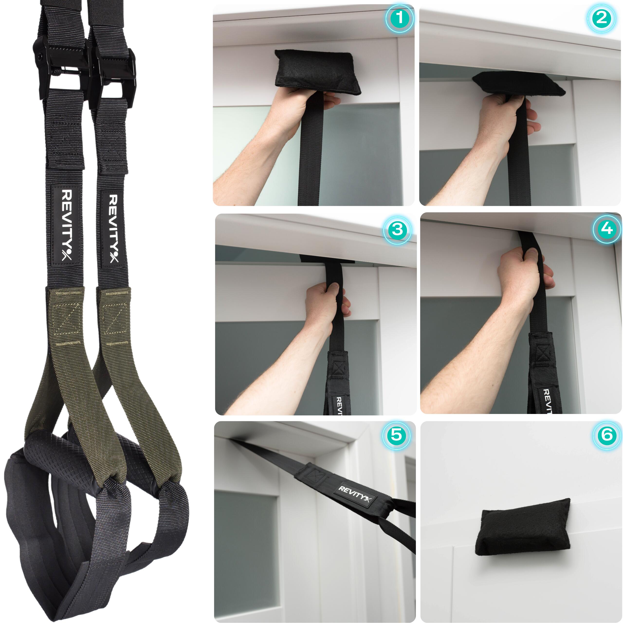Correas - Bandas de Suspensión + bolsa & plan de ejercicios PDF, Gravity Trainer 6/7