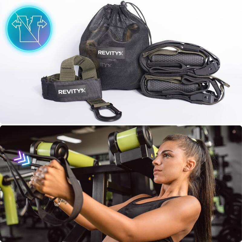 Benzi de antrenament in suspensie Revity Gravity Trainer, galben-negru