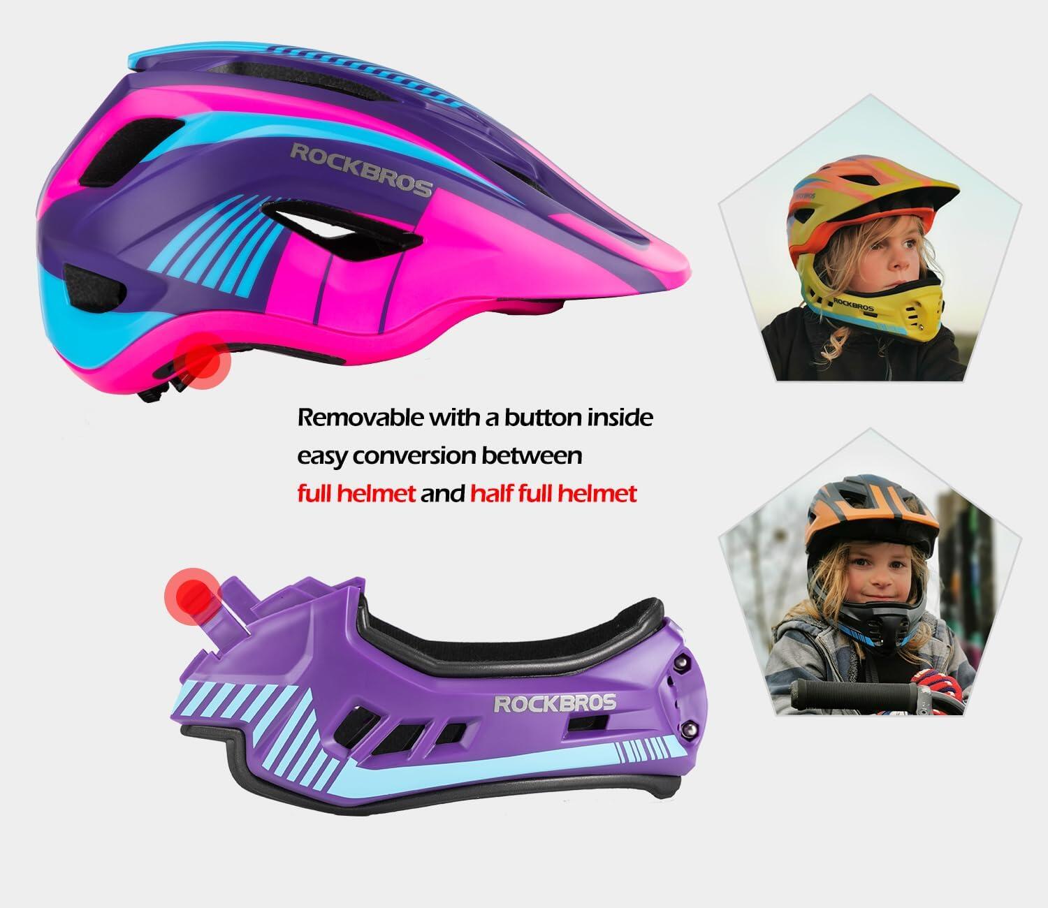 ROCKBROS BMX Helm Voor Kinderen, Integraalhelm Fiets MTB 2/6